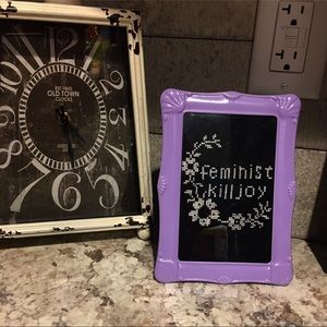 Feminist framed Cross stitch